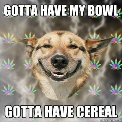 gotta have my bowl gotta have cereal - Stoner Dog