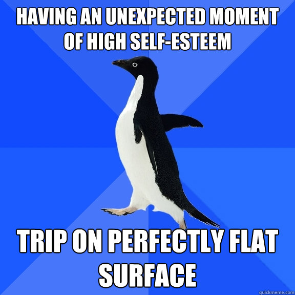 having an unexpected moment of high selfesteem trip on perf - Socially Awkward Penguin