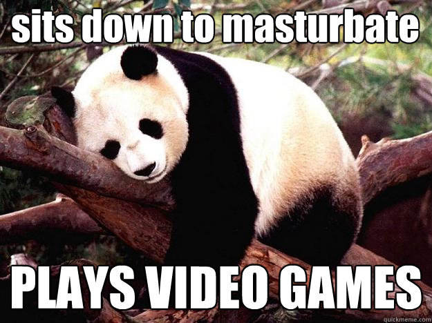 sits down to masturbate plays video games - Procrastination Panda