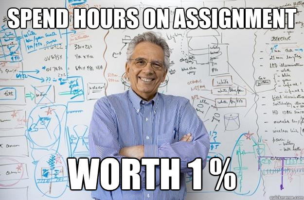 spend hours on assignment worth 1 - Engineering Professor