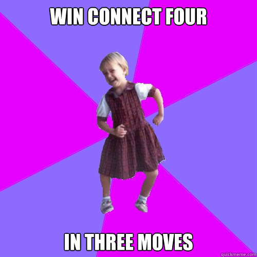 win connect four in three moves - Socially awesome kindergartener