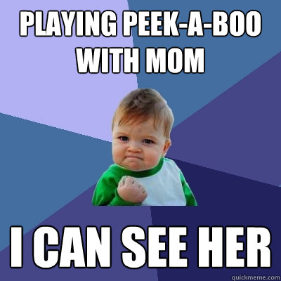 playing peekaboo with mom i can see her - Success Kid