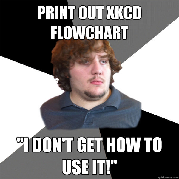 print out xkcd flowchart i dont get how to use it - Family Tech Support Guy
