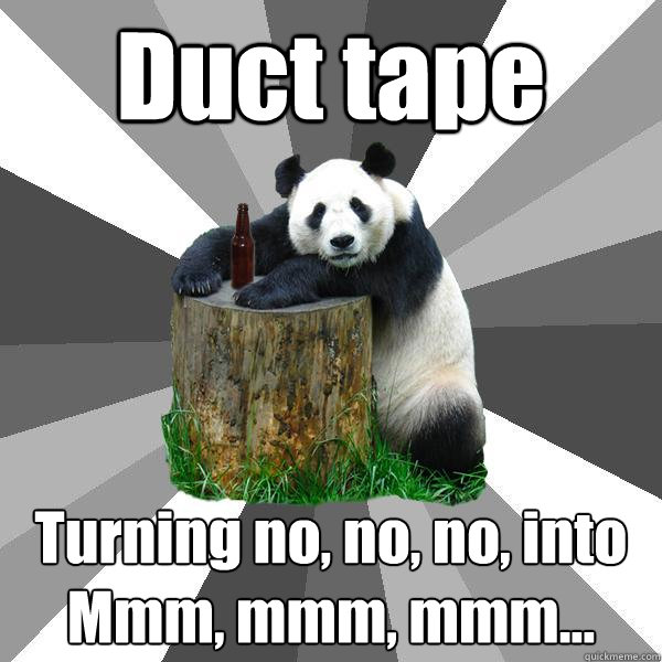 duct tape turning no no no into mmm mmm mmm - Pickup-Line Panda