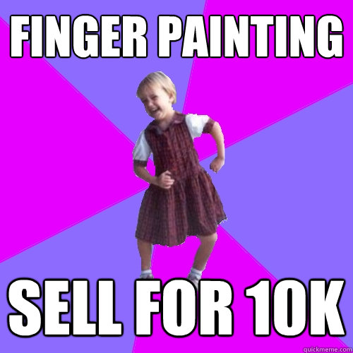 finger painting sell for 10k - Socially awesome kindergartener