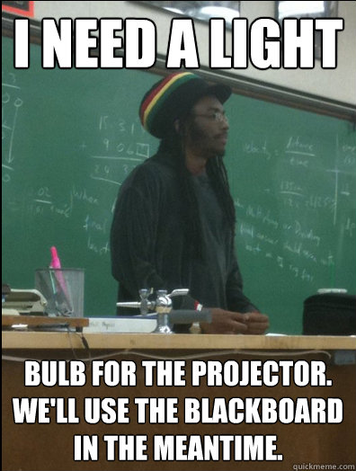 i need a light bulb for the projector well use the blackbo - Rasta Science Teacher