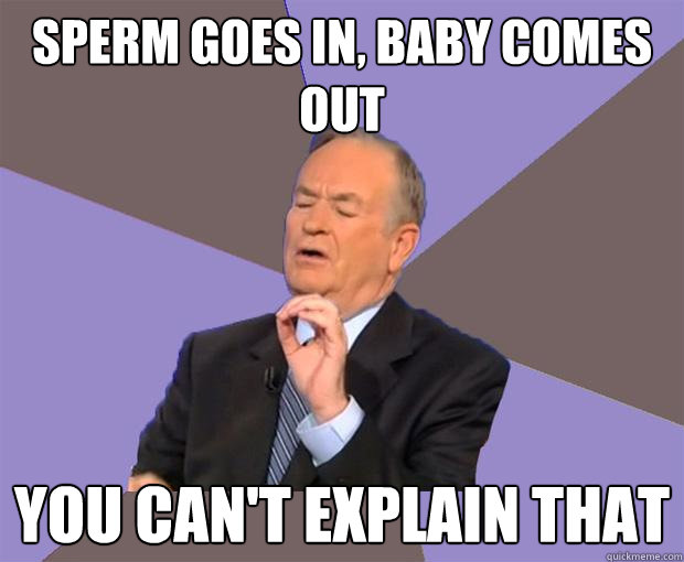 sperm goes in baby comes out you cant explain that - Bill O Reilly