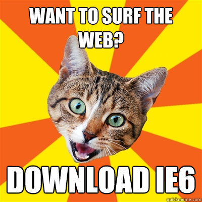 want to surf the web download ie6 - Bad Advice Cat