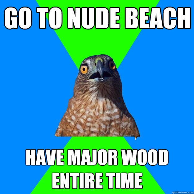 go to nude beach have major wood entire time - Hawkward