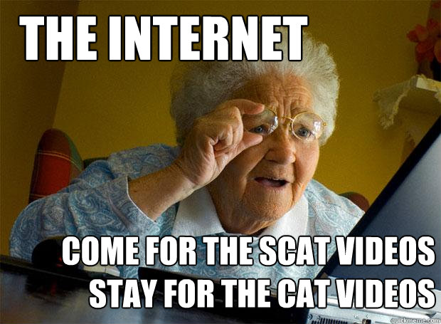 the internet come for the scat videos stay for the cat video - Grandma finds the Internet
