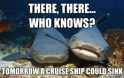 there there who knows tomorrow a cruise ship could sink - Compassionate Shark Friend
