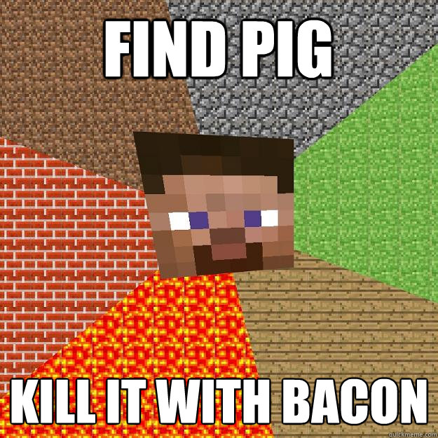 find pig kill it with bacon - Minecraft
