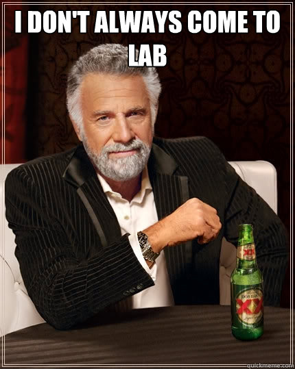 i dont always come to lab - The Most Interesting Man In The World