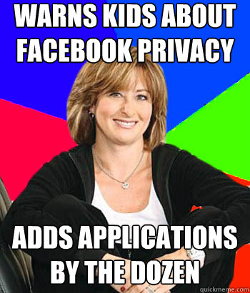 warns kids about facebook privacy adds applications by the - Sheltering Suburban Mom