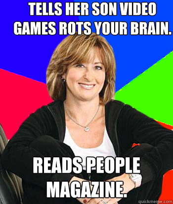 tells her son video games rots your brain reads people maga - Sheltering Suburban Mom