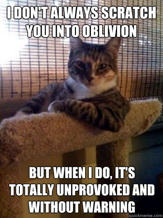 i dont always scratch you into oblivion but when i do its - The Most Interesting Cat in the World