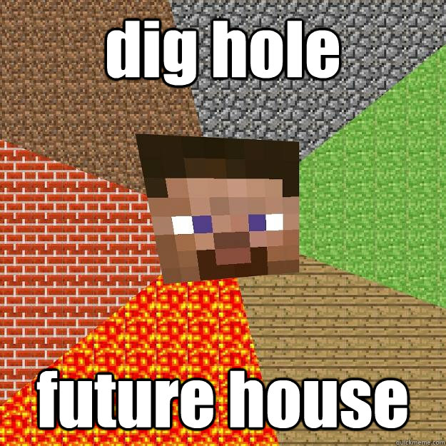 dig hole future house - Minecraft