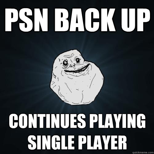 psn back up continues playing single player - Forever Alone