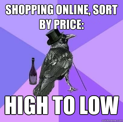 shopping online sort by price high to low - Rich Raven