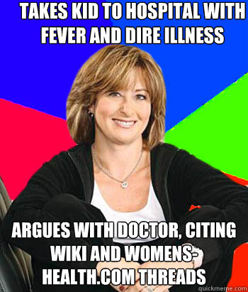 takes kid to hospital with fever and dire illness argues wit - Sheltering Suburban Mom