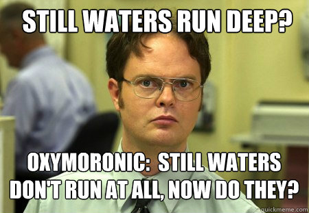 still waters run deep oxymoronic still waters dont run a - Schrute