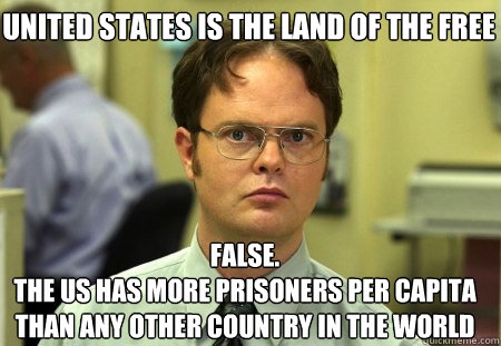united states is the land of the free false the us has mo - Schrute