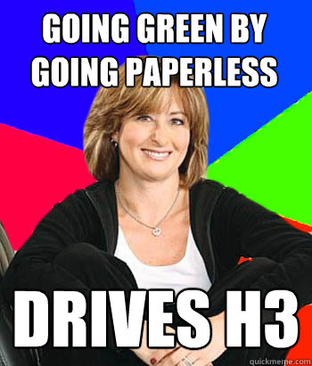 going green by going paperless drives h3 - Sheltering Suburban Mom