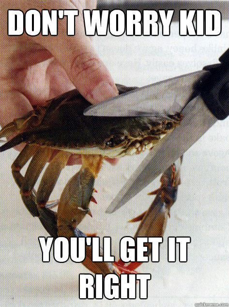 dont worry kid youll get it right - Optimistic Crab