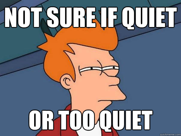 not sure if quiet or too quiet - Futurama Fry
