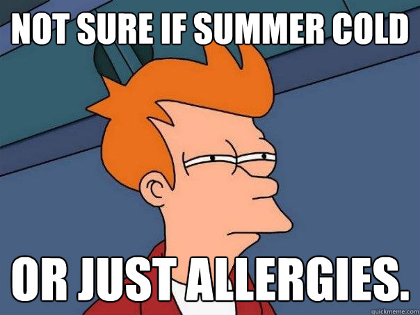 not sure if summer cold or just allergies - Futurama Fry