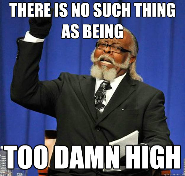 there is no such thing as being too damn high - Jimmy McMillan