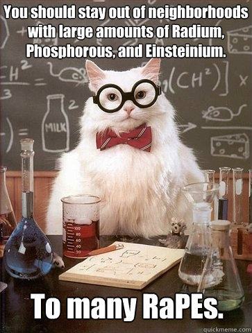 you should stay out of neighborhoods with large amounts of r - Chemistry Cat