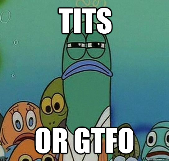 tits or gtfo - Serious fish SpongeBob