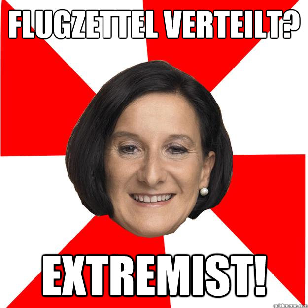 flugzettel verteilt extremist - Mikl Terror Leitner