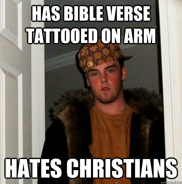 has bible verse tattooed on