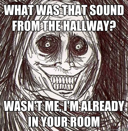 what was that sound from the hallway wasnt me im already - Horrifying Houseguest