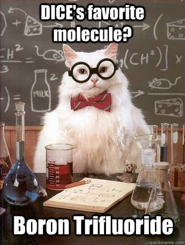 dices favorite molecule boron trifluoride - Chemistry Cat