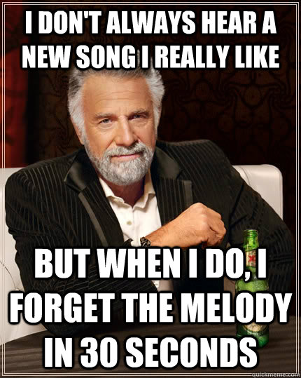 i dont always hear a new song i really like but when i do  - The Most Interesting Man In The World