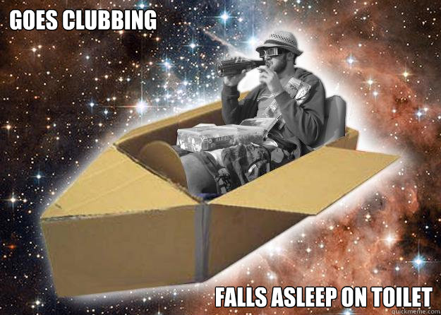 goes clubbing falls asleep on toilet - Space Time Jon