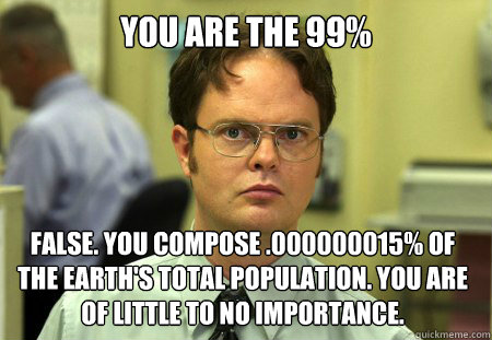you are the 99 false you compose 000000015 of the earth - Dwight