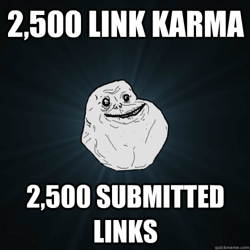 2500 link karma 2500 submitted links - Forever Alone