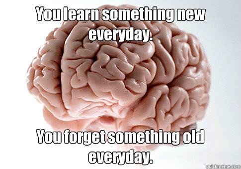 you learn something new everyday you forget something old e - Scumbag Brain