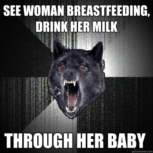 see woman breastfeeding drink her milk through her baby - Insanity Wolf