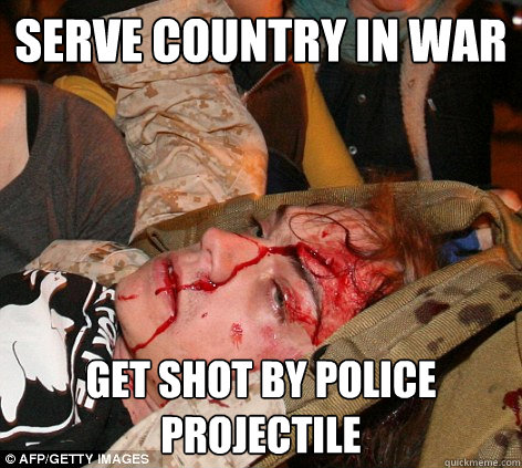 serve country in war get shot by police projectile - Scott Olsen Occupy