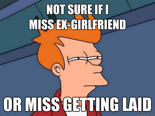 not sure if i miss exgirlfriend or miss getting laid - Futurama Fry