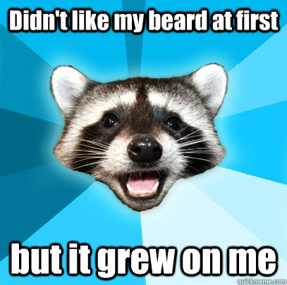 didnt like my beard at first but it grew on me - Lame Pun Coon
