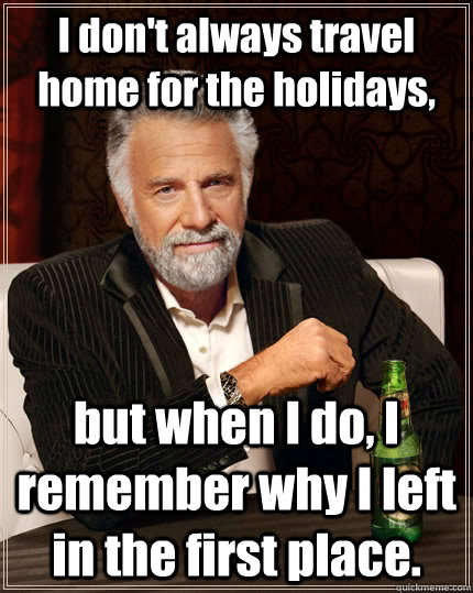 i dont always travel home for the holidays but when i do - The Most Interesting Man In The World