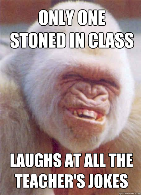 laughs at all the teachers jokes only one stoned in class - Icantstoplaughing