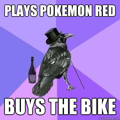 plays pokemon red buys the bike - Rich Raven