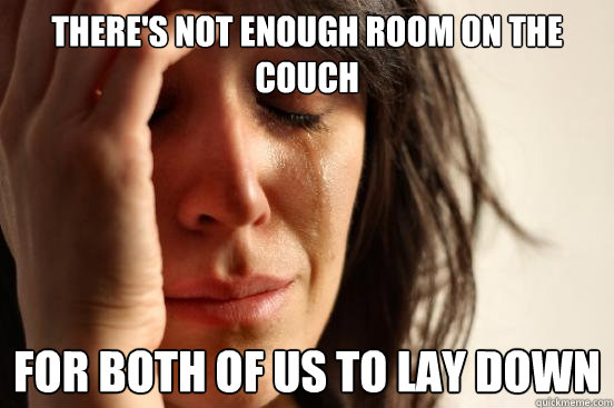 theres not enough room on the couch for both of us to lay d - First World Problems